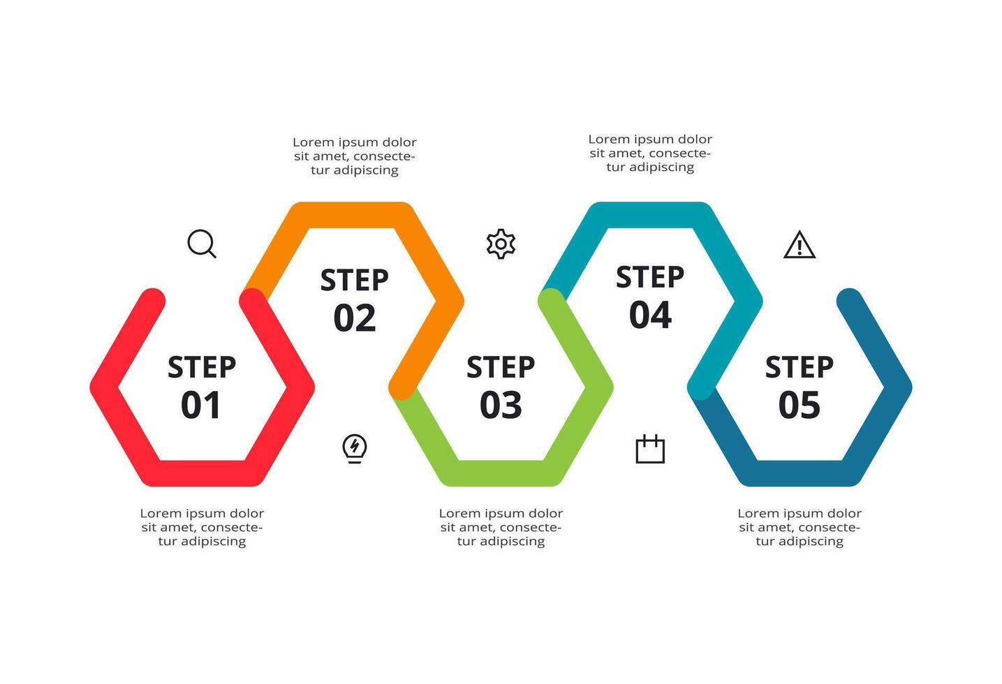 Creative concept for infographic with 5 steps, options, parts or processes. vector