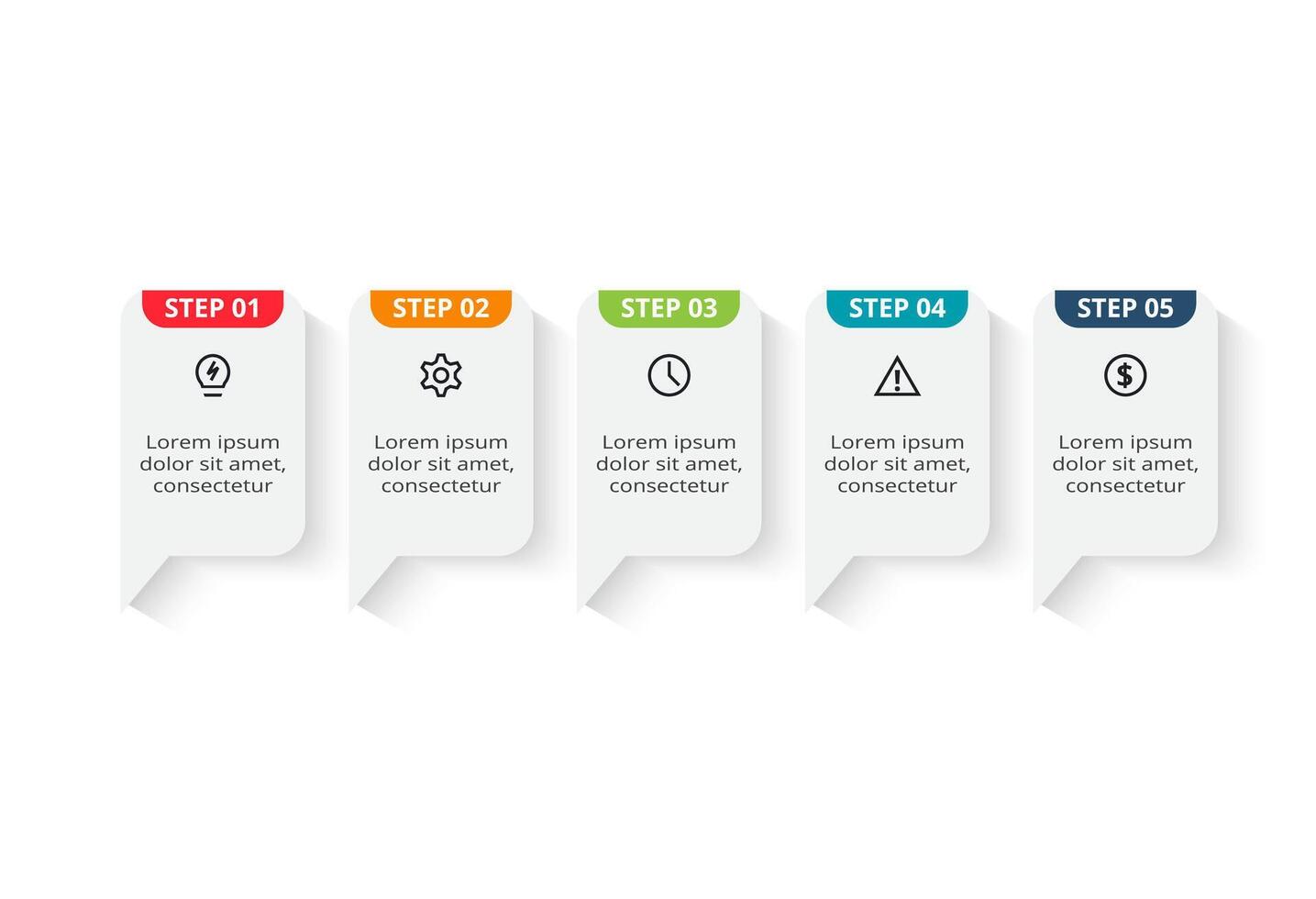 Creative concept for infographic with 5 steps, options, parts or processes. vector