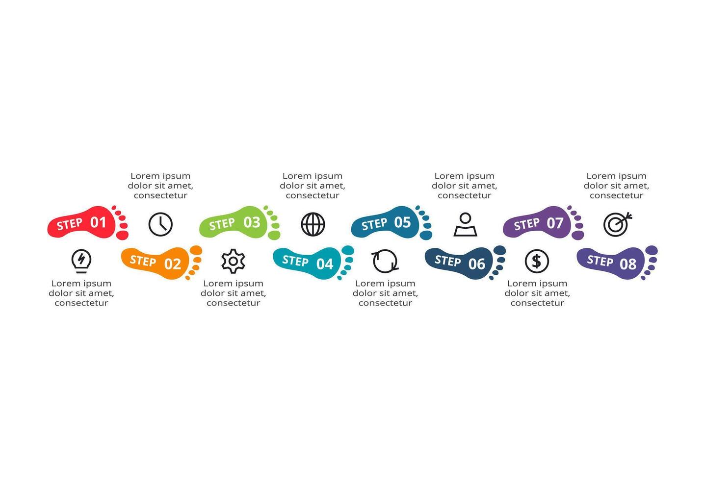 Creative concept for infographic with 8 steps, options, parts or processes. vector