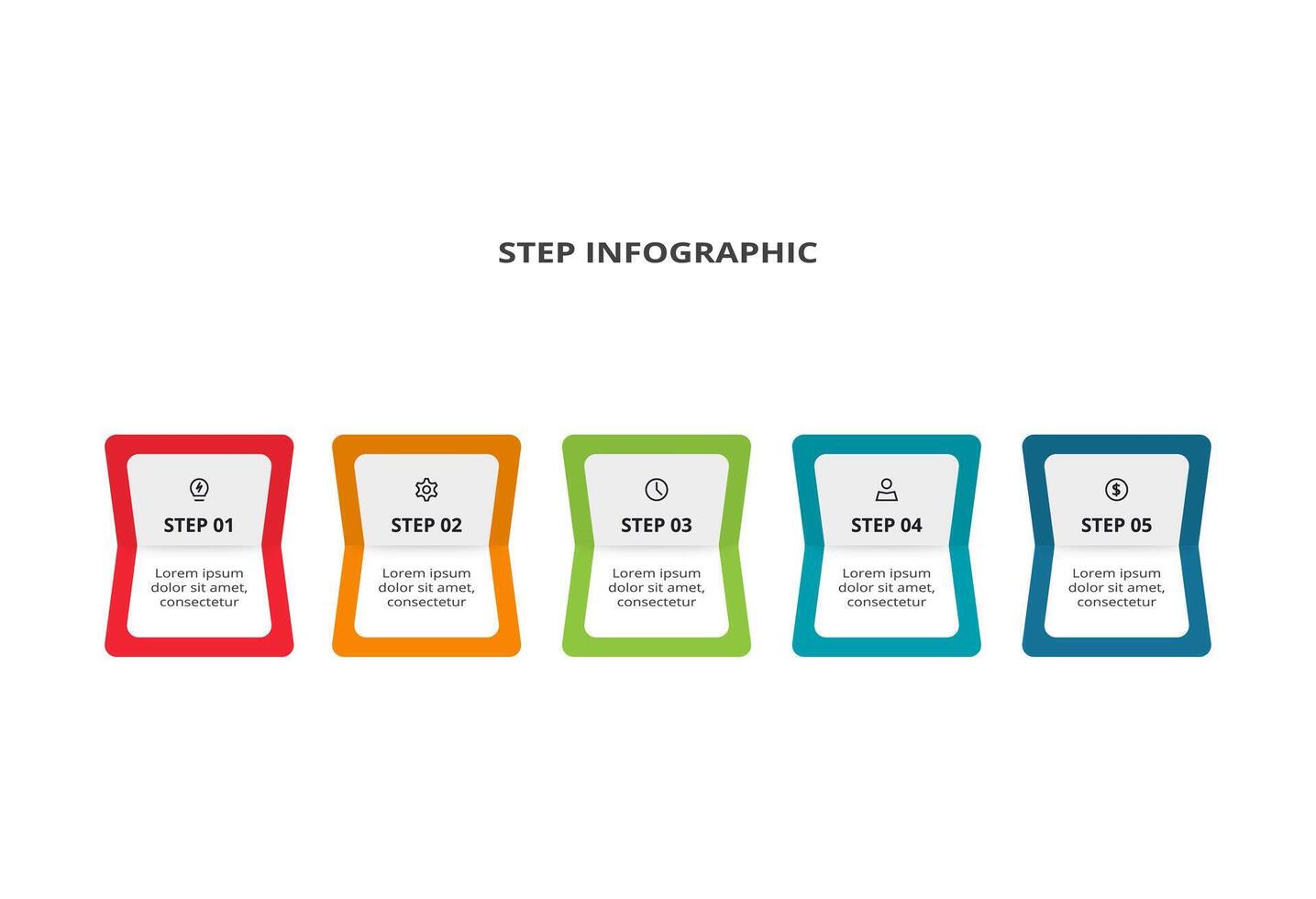 Creative concept for infographic with 5 steps, options, parts or processes. vector