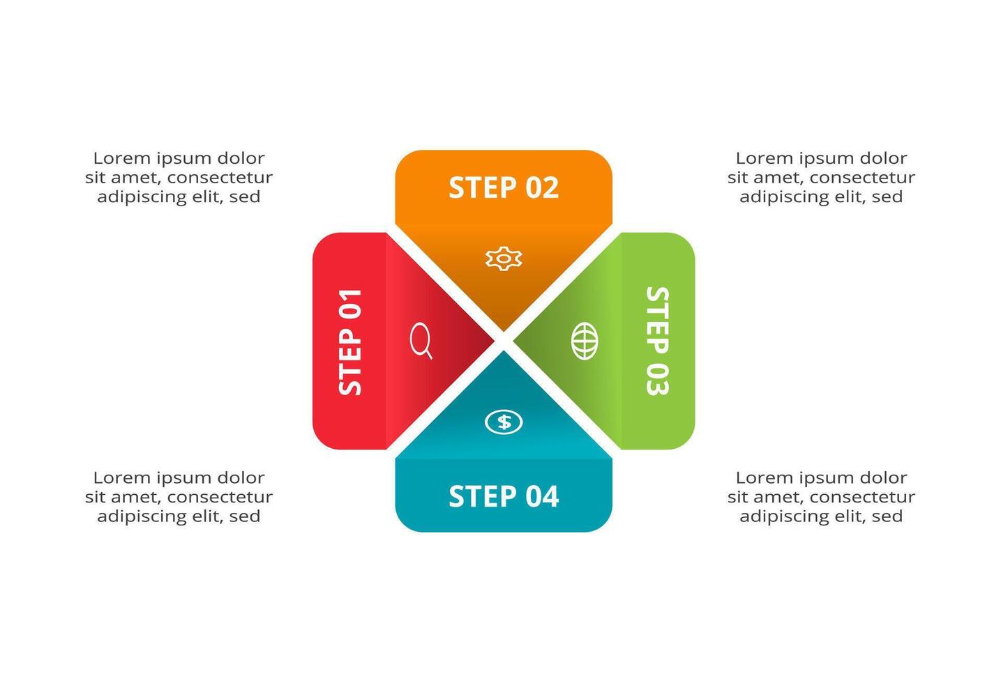Creative concept for infographic with 4 steps, options, parts or processes. vector