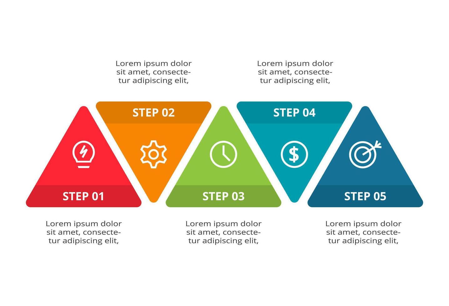Creative concept for infographic with 5 steps, options, parts or processes. vector