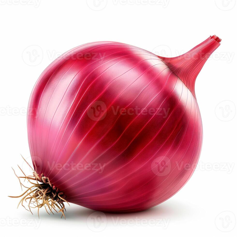 Fresh raw onion isolated on white background. photo
