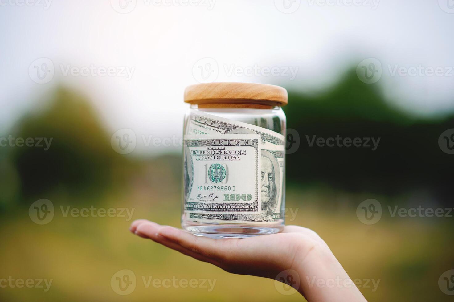 Financial dollars and financial investment Finance and Banking Business Work income, cash flow and investment success photo