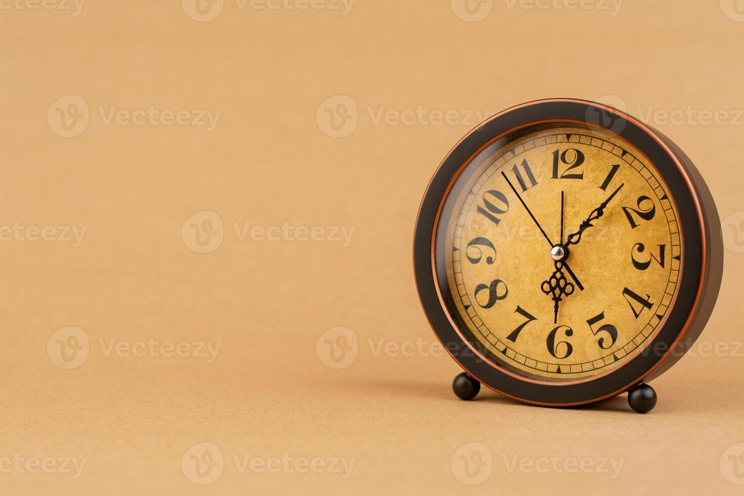 Vintage clock, stationary hand, time and lifestyle concept. Appointments and punctuality photo
