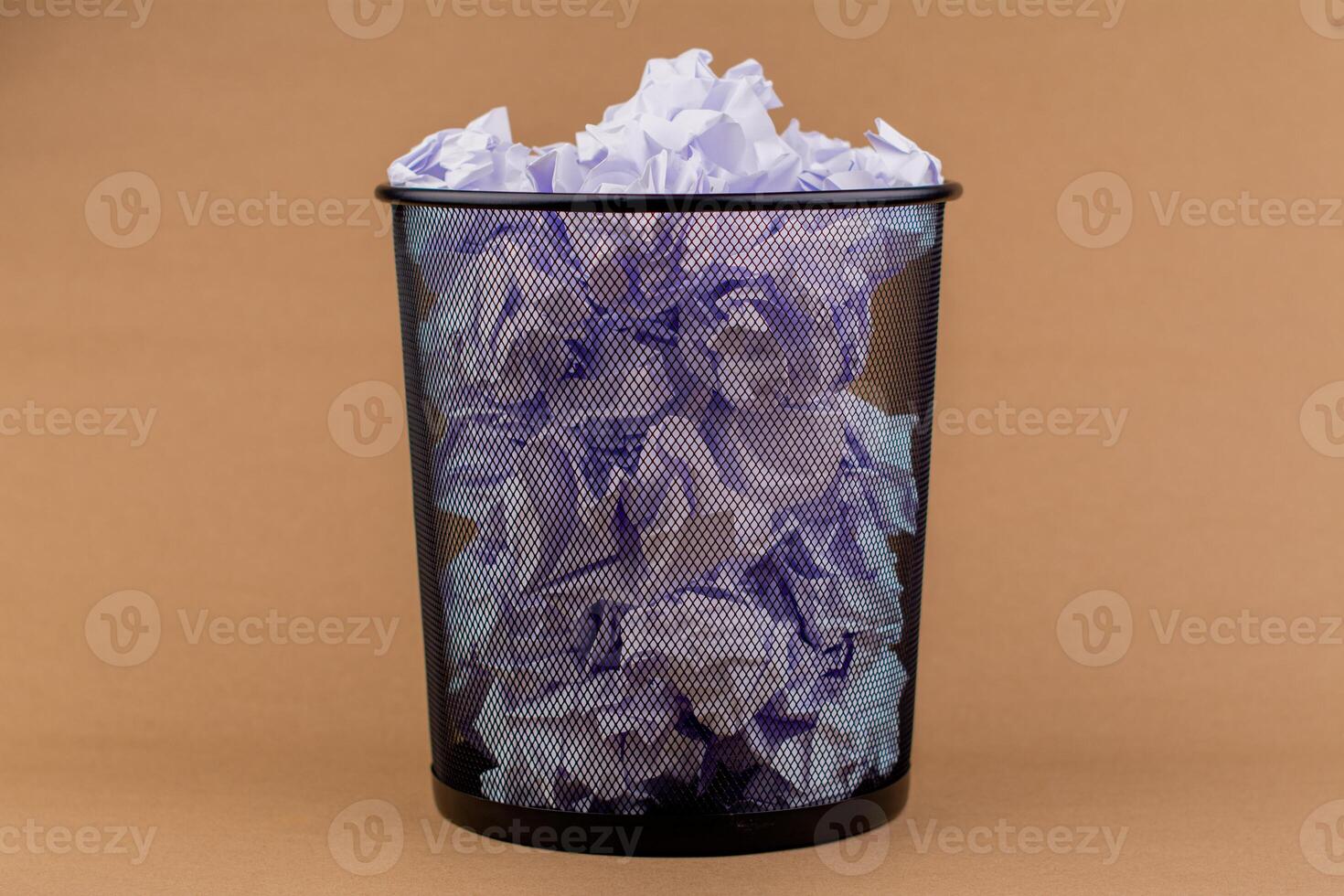 Trash and unused scraps of paper, malfunctions and unnecessary discards from the documentation of office work. photo