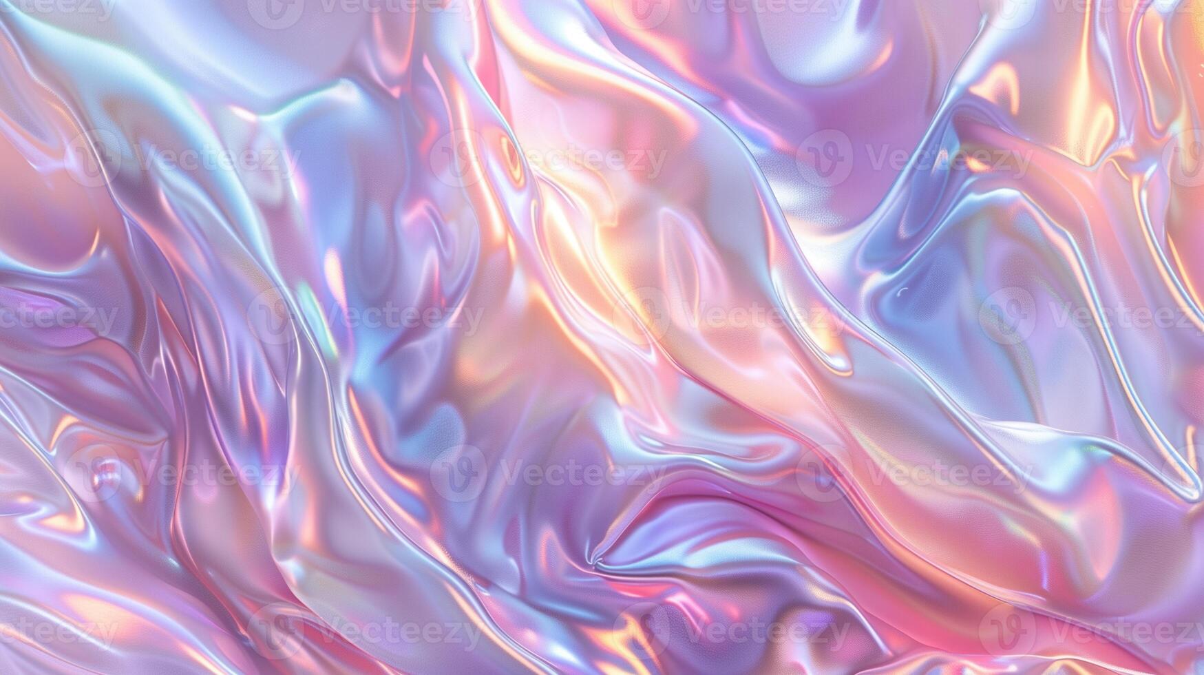 Pastel peach blue hues with silky glossy texture background image. Iridescence photo backdrop wallpaper realistic. Gentle color transitions. Holographic abstract concept photorealistic
