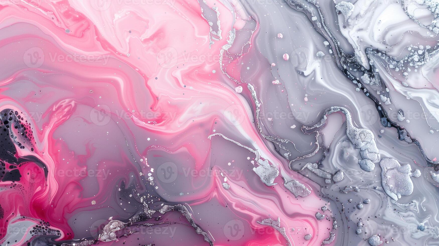 Abstract fluid texture in pink and silver gray tones background image. Marbled patterns, flowing shapes photo backdrop wallpaper realistic. Serene sophisticated concept photorealistic