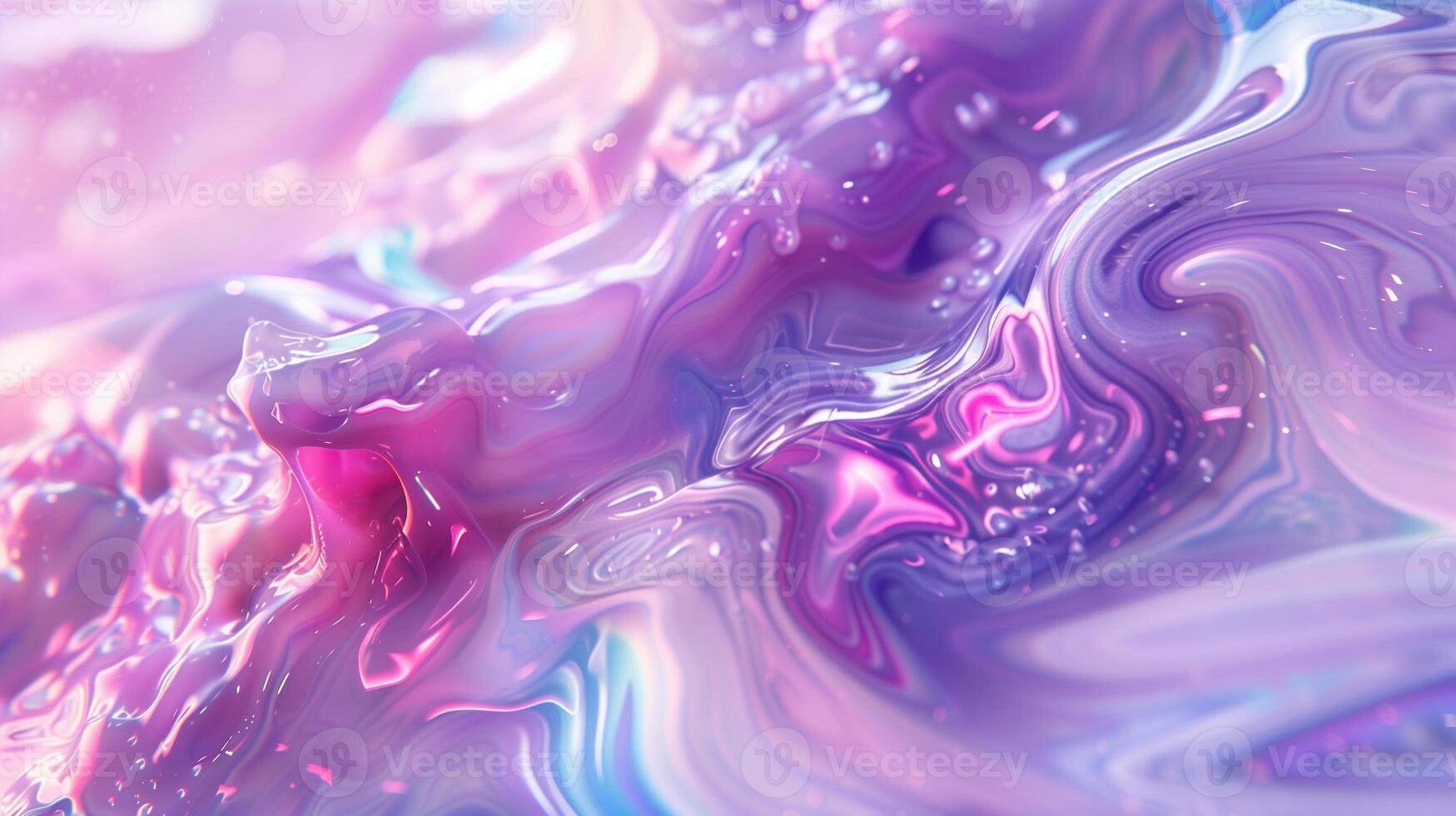 Calming fluid waves in pastel pink purple texture background image. Dreamy soothing wavy. Iridescence photo backdrop wallpaper realistic. Holographic abstract concept photorealistic