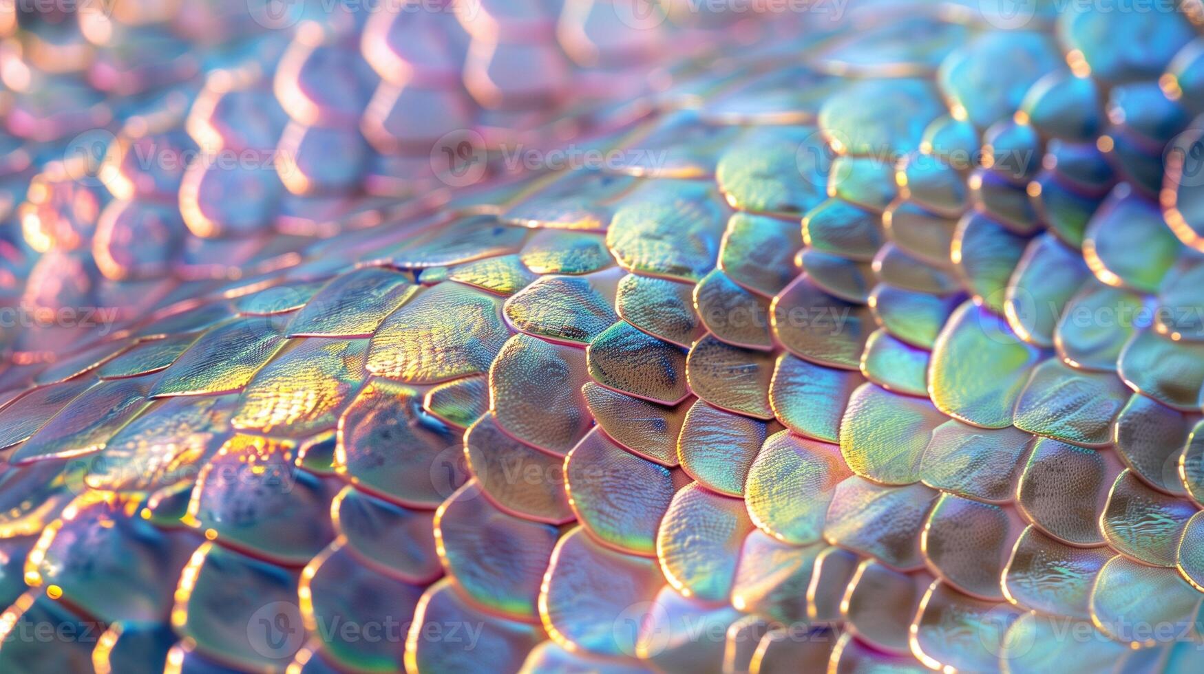 Iridescent scales displaying spectrum of pastel colors texture background image. Snakeskin iridescence photo backdrop wallpaper realistic. Reptile scaly serpent concept photorealistic