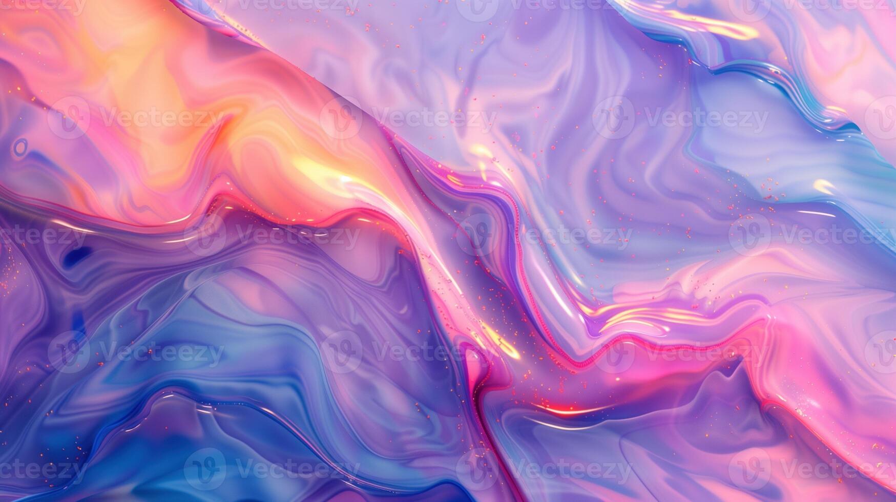 Vibrant fluid waves in pink, purple and orange hues texture background image. Dynamic and captivating iridescence photo backdrop wallpaper. Holographic abstract concept photorealistic