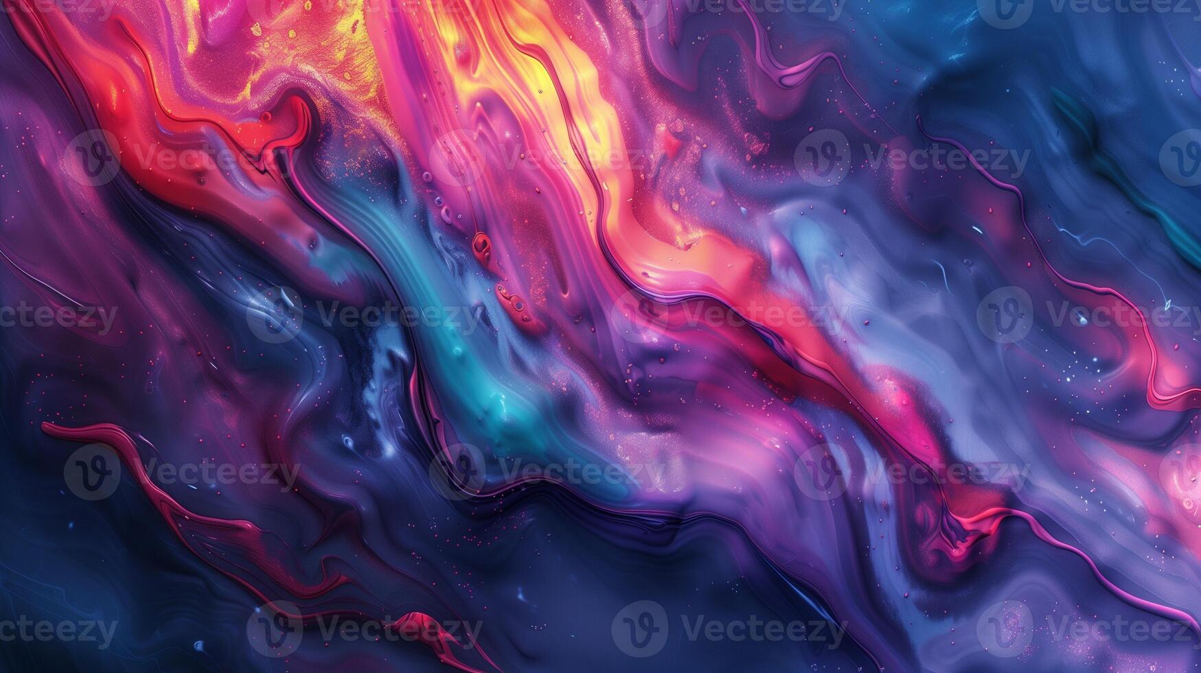 Paint fluid vibrant patterns in cosmic aesthetic background image. Swirling textures. Iridescence photo backdrop wallpaper realistic. Holographic abstract concept photorealistic