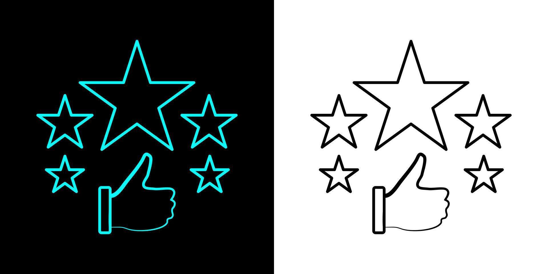 Customer review rating with 5 stars and thumb up feedback. Five star rating badge, review rating icon. vector