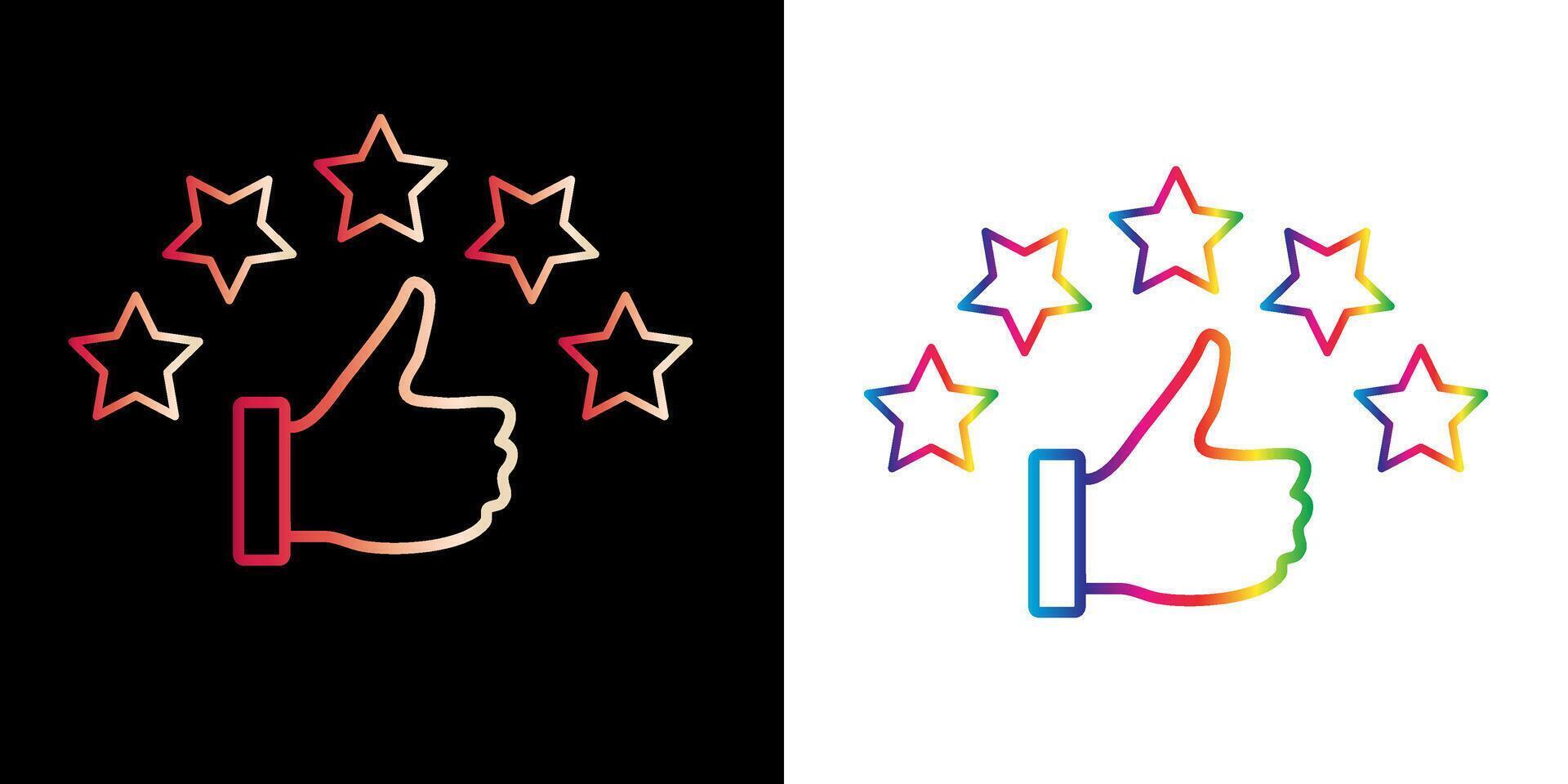 Customer review rating with 5 stars and thumb up feedback. Five star rating badge, review rating icon. vector