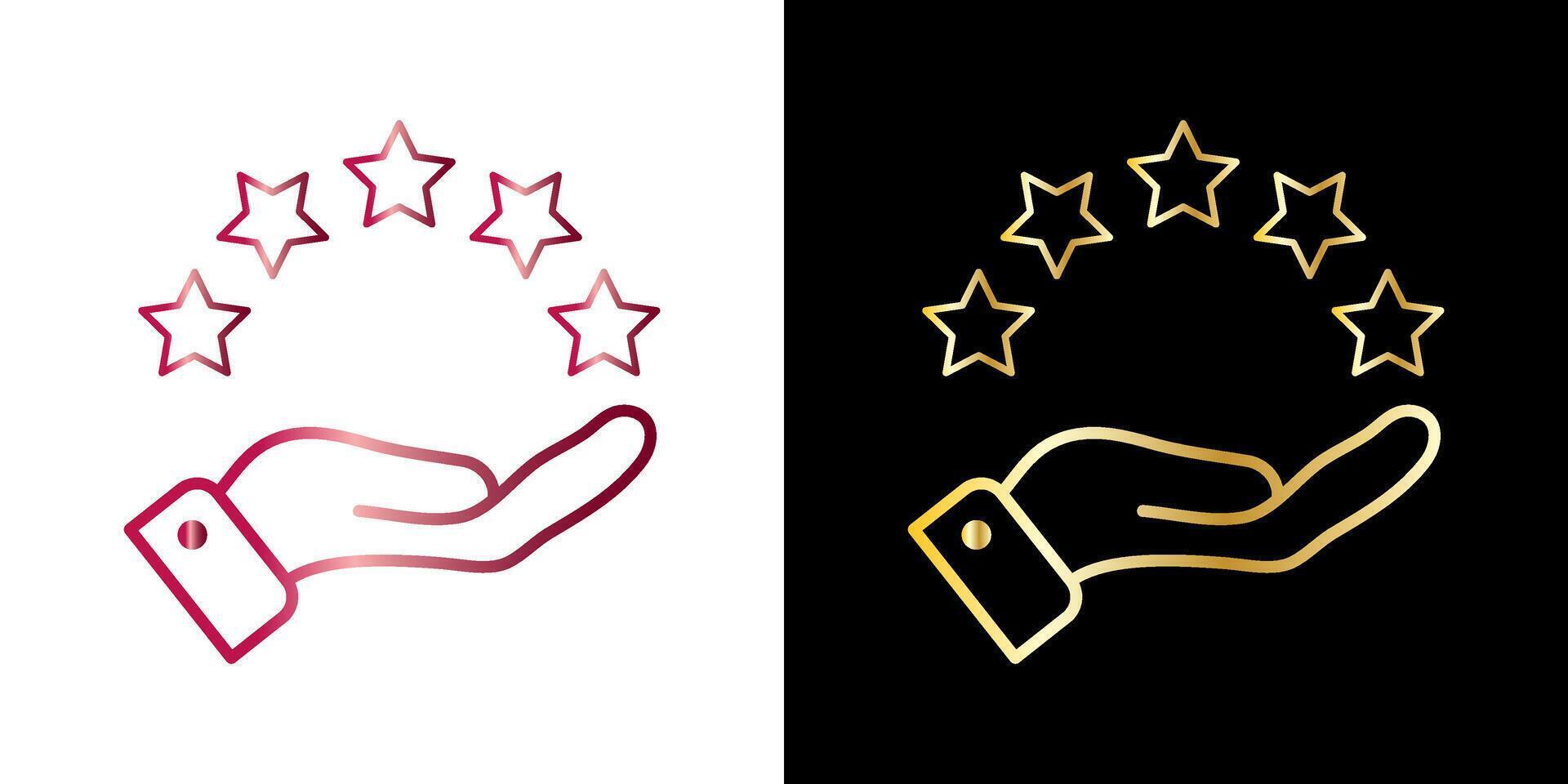 Customer review rating with 5 stars and thumb up feedback. Five star rating badge, review rating icon. vector