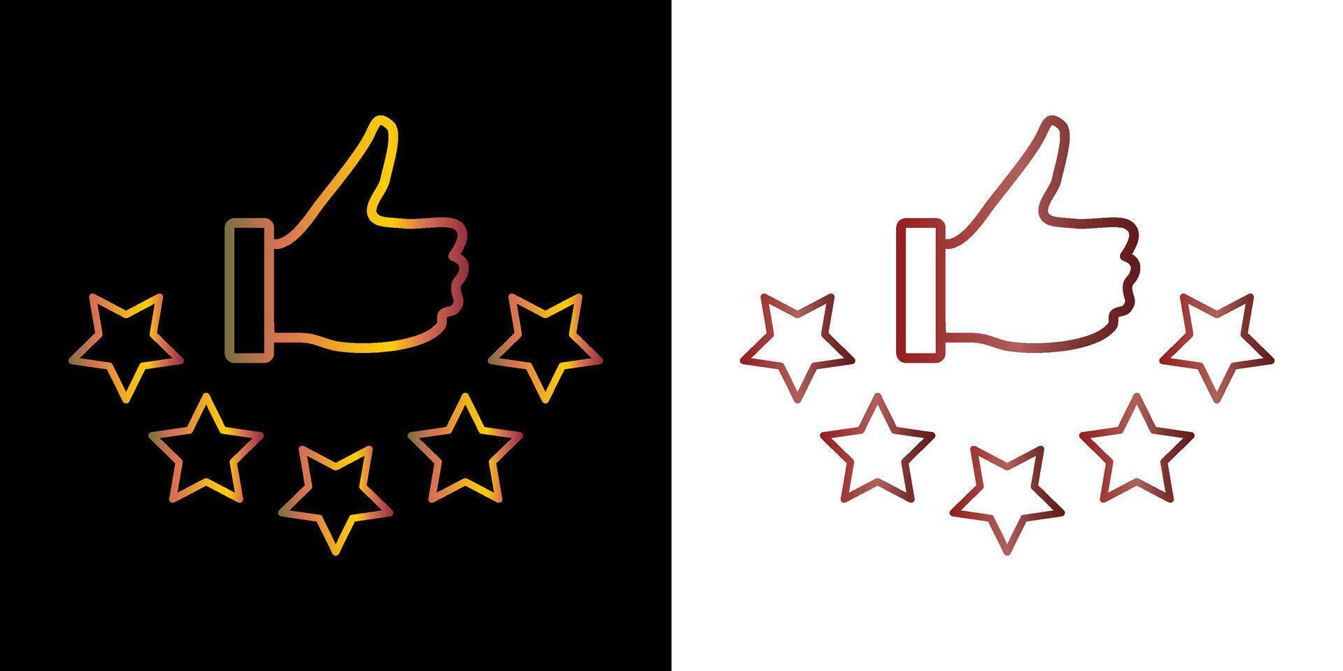 Customer review rating with 5 stars and thumb up feedback. Five star rating badge, review rating icon. vector