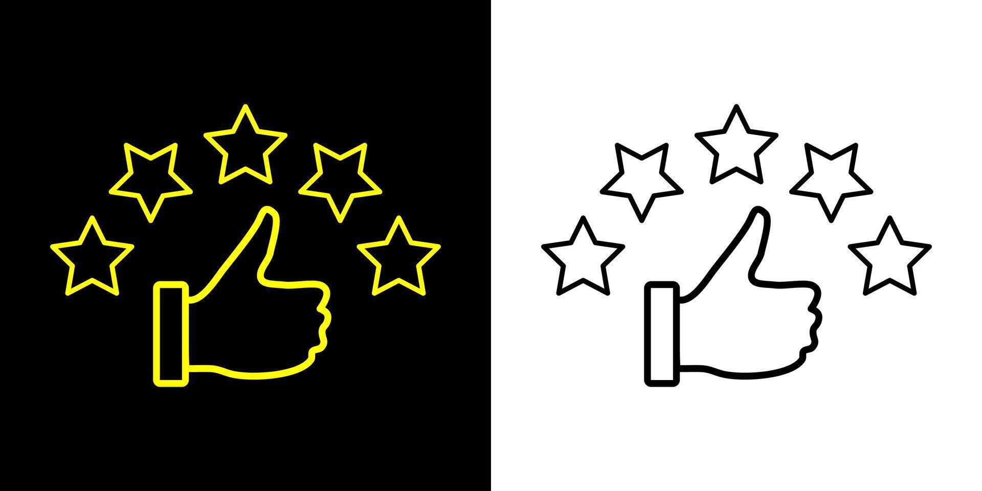Customer review rating with 5 stars and thumb up feedback. Five star rating badge, review rating icon. vector