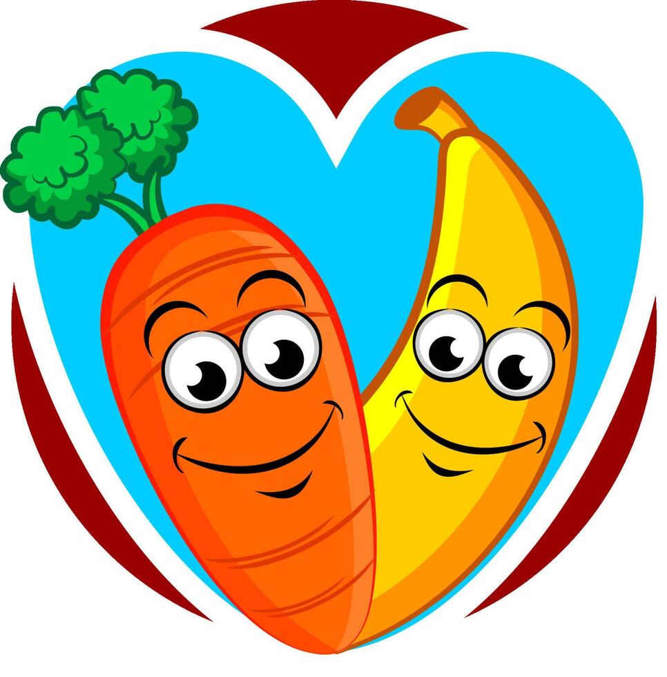 Carrot and Banana vector
