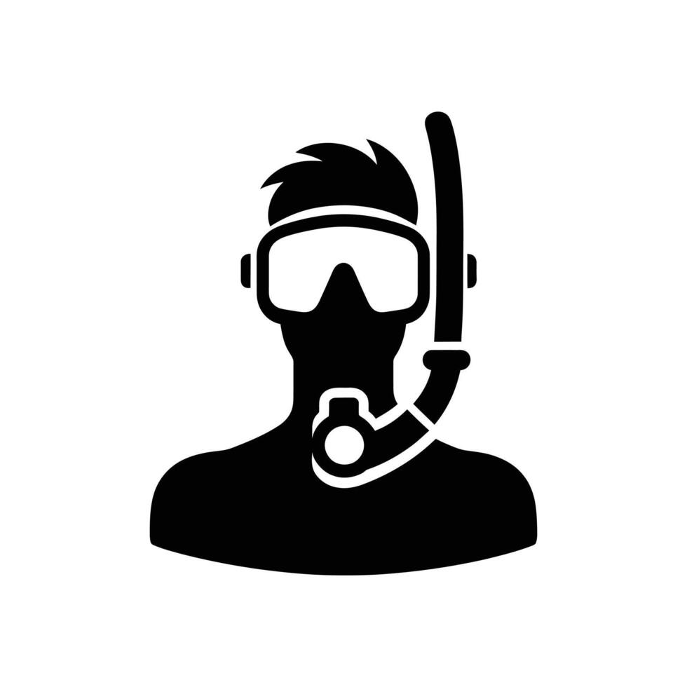 Icon of a Diver with Snorkel Equipment - Perfect for Scuba Diving and Snorkeling Graphics vector