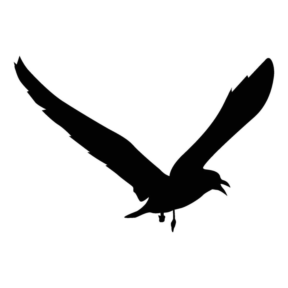 Flying Bird Silhouette Icon vector