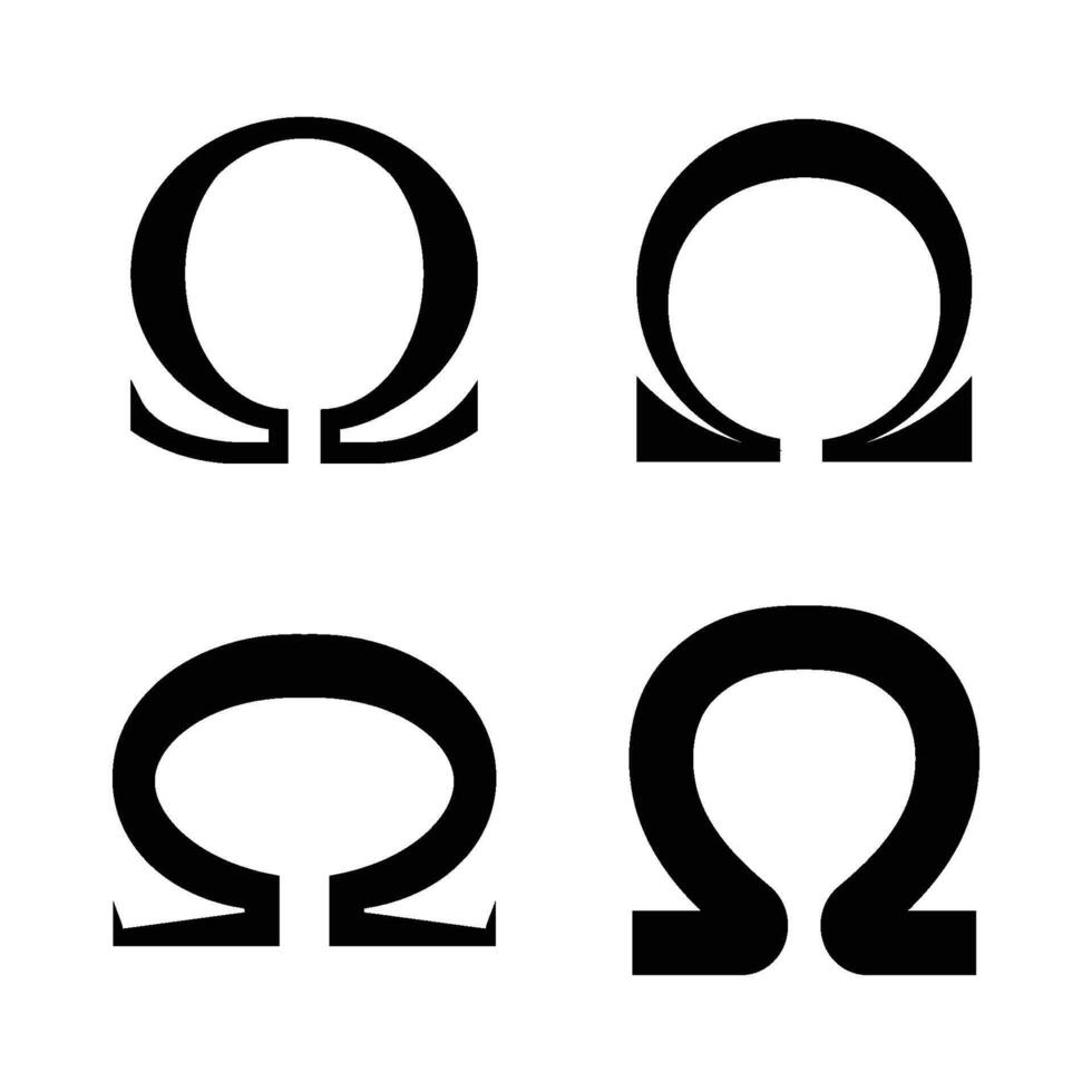 omega symbol icon vector
