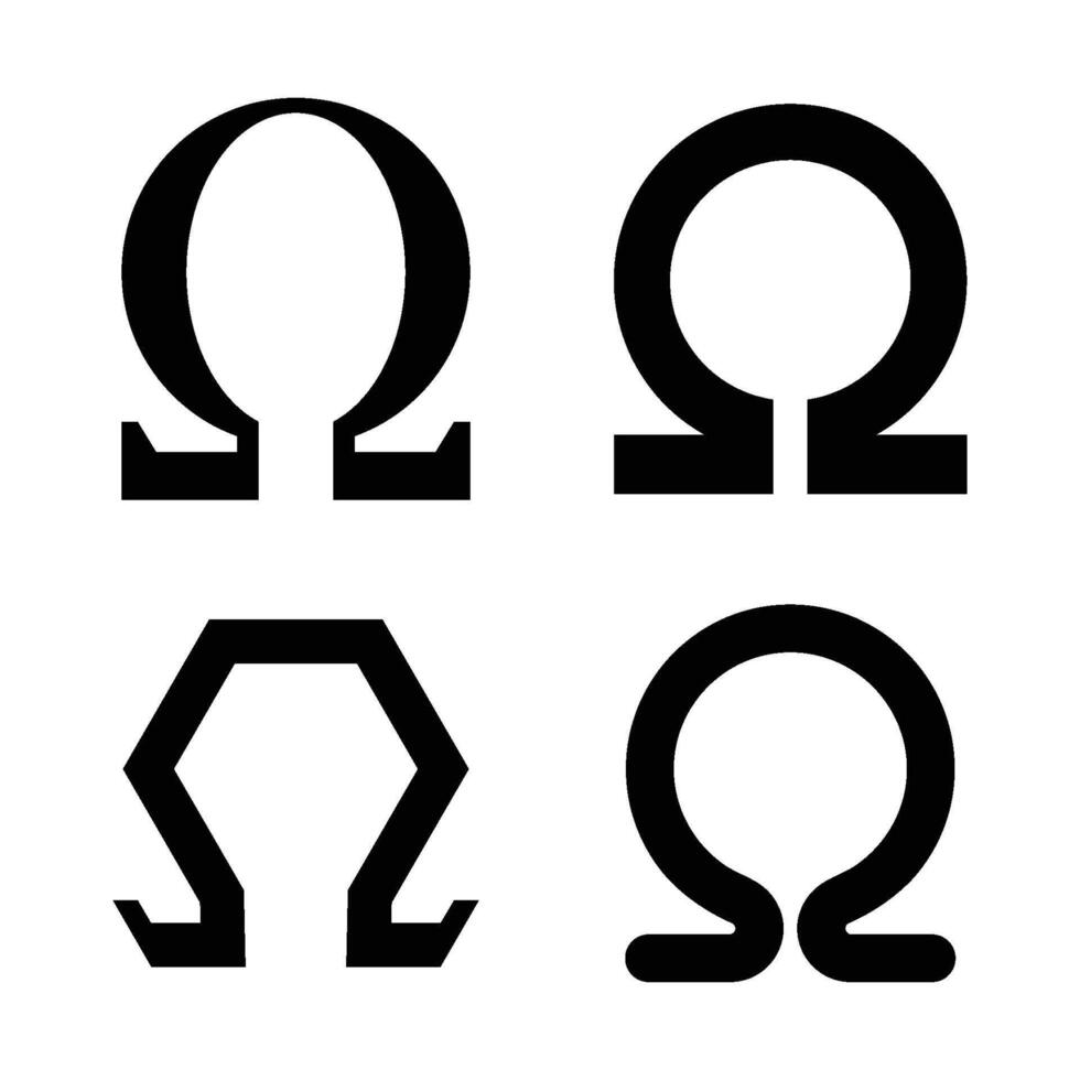 omega symbol icon vector