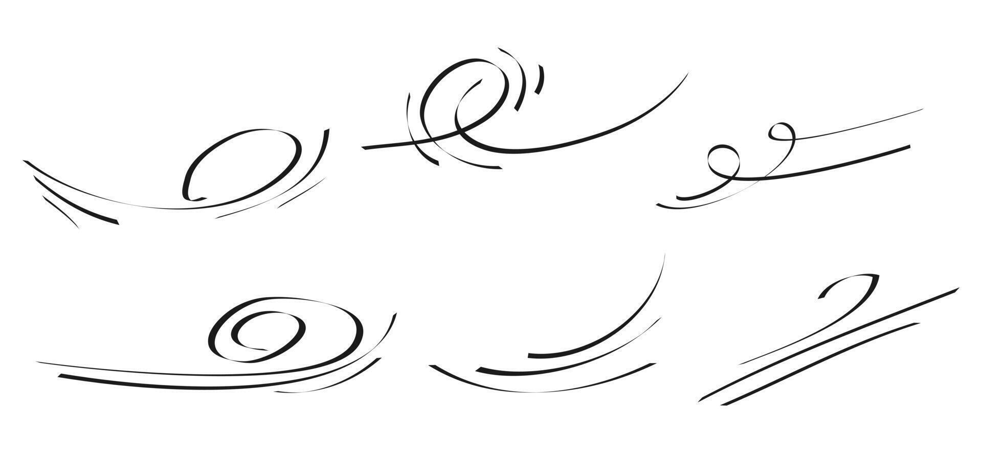 Doodle wind blow, gust design isolated on white background vector