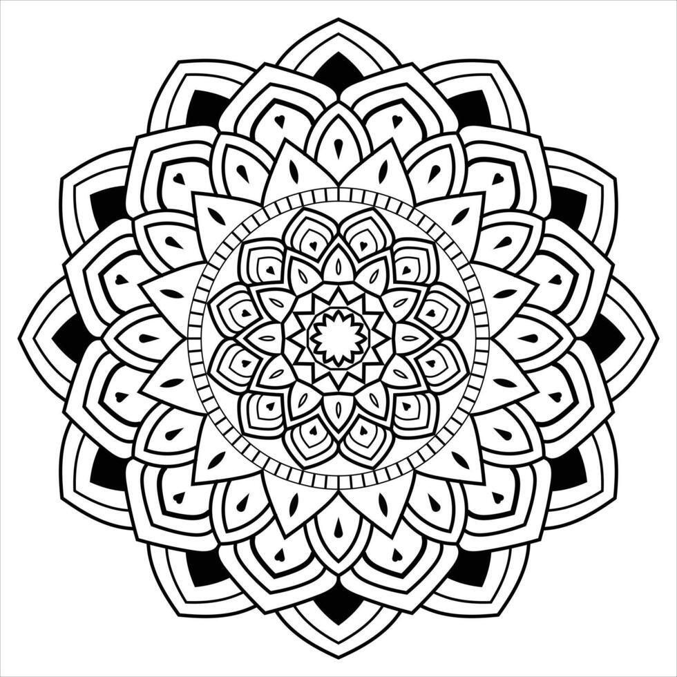 Mandala design, Floral circular mandala design, black and white background with mandala design vector