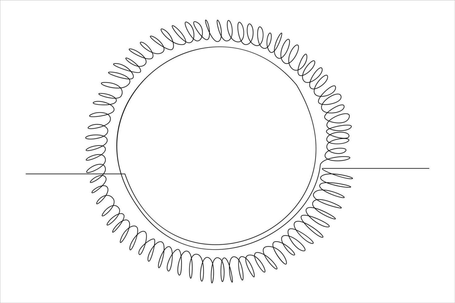 Continuous one line drawing sun art Summer sun contour line sign line art illustration vector