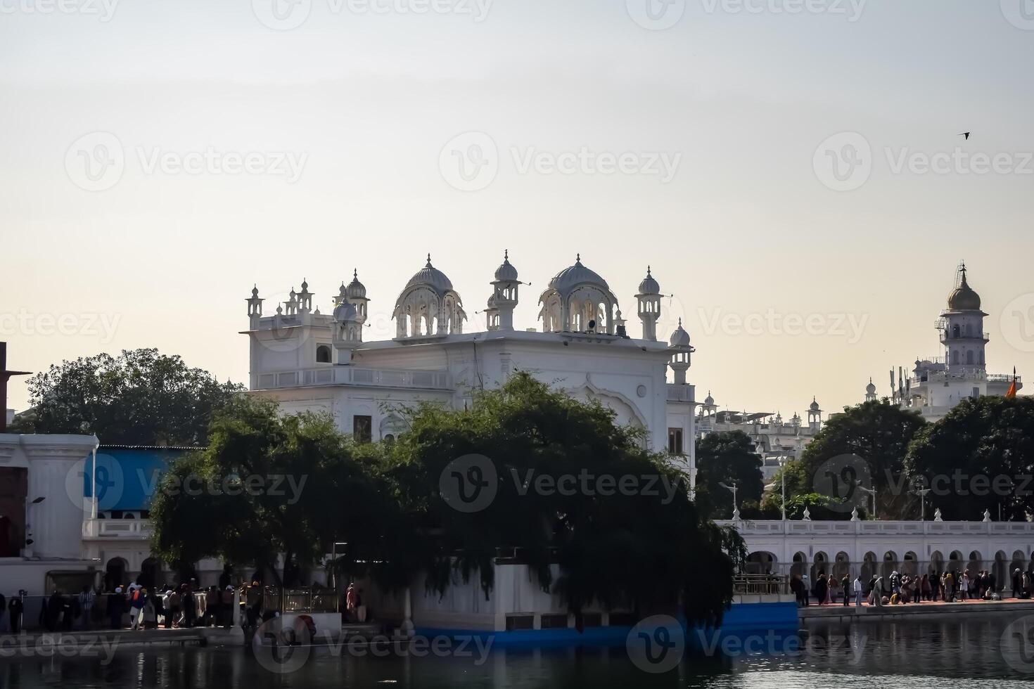 View of details of architecture inside Golden Temple - Harmandir Sahib in Amritsar, Punjab, India, Famous indian sikh landmark, Golden Temple, the main sanctuary of Sikhs in Amritsar, India photo
