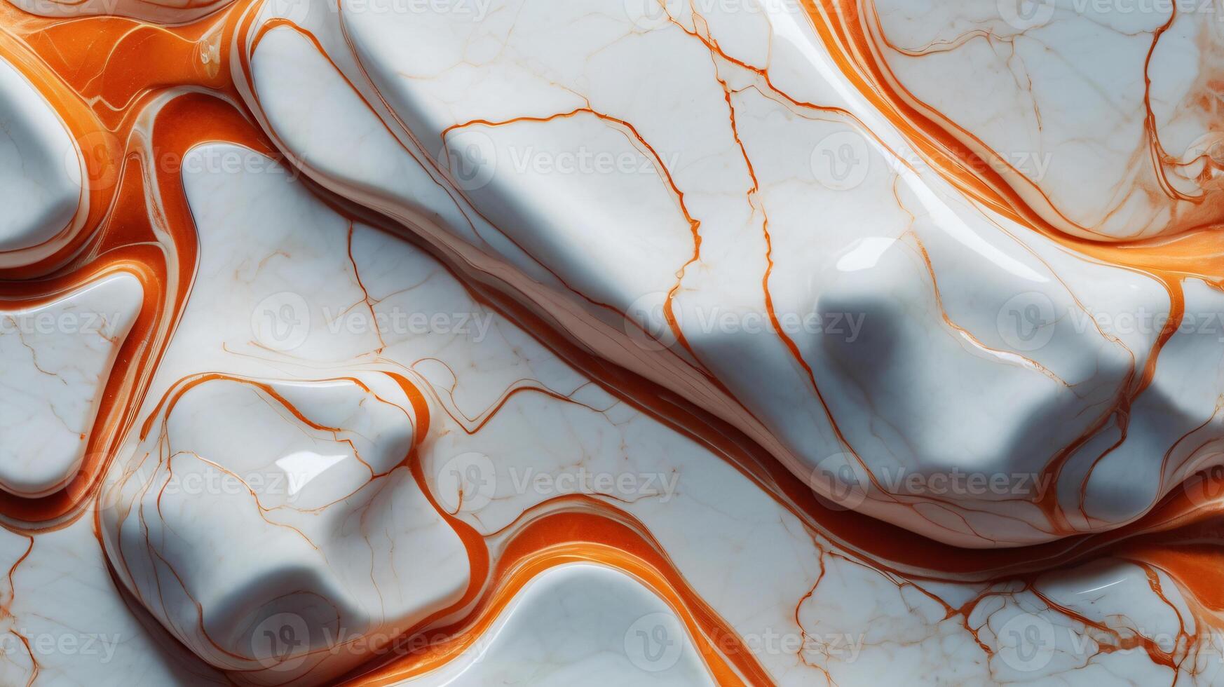 marble texture in natural patterned for background and design, white and orange waves photo