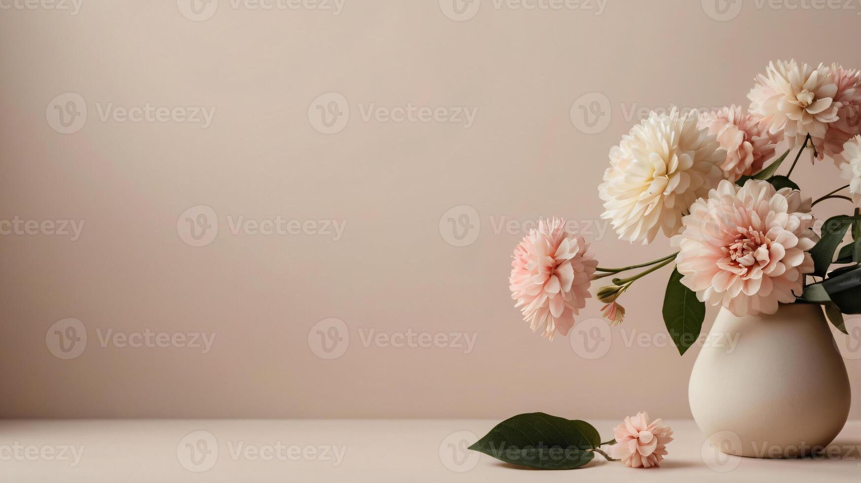 flowers and leaves creative frame on a background. Top view, flat lay. Floral composition and design photo