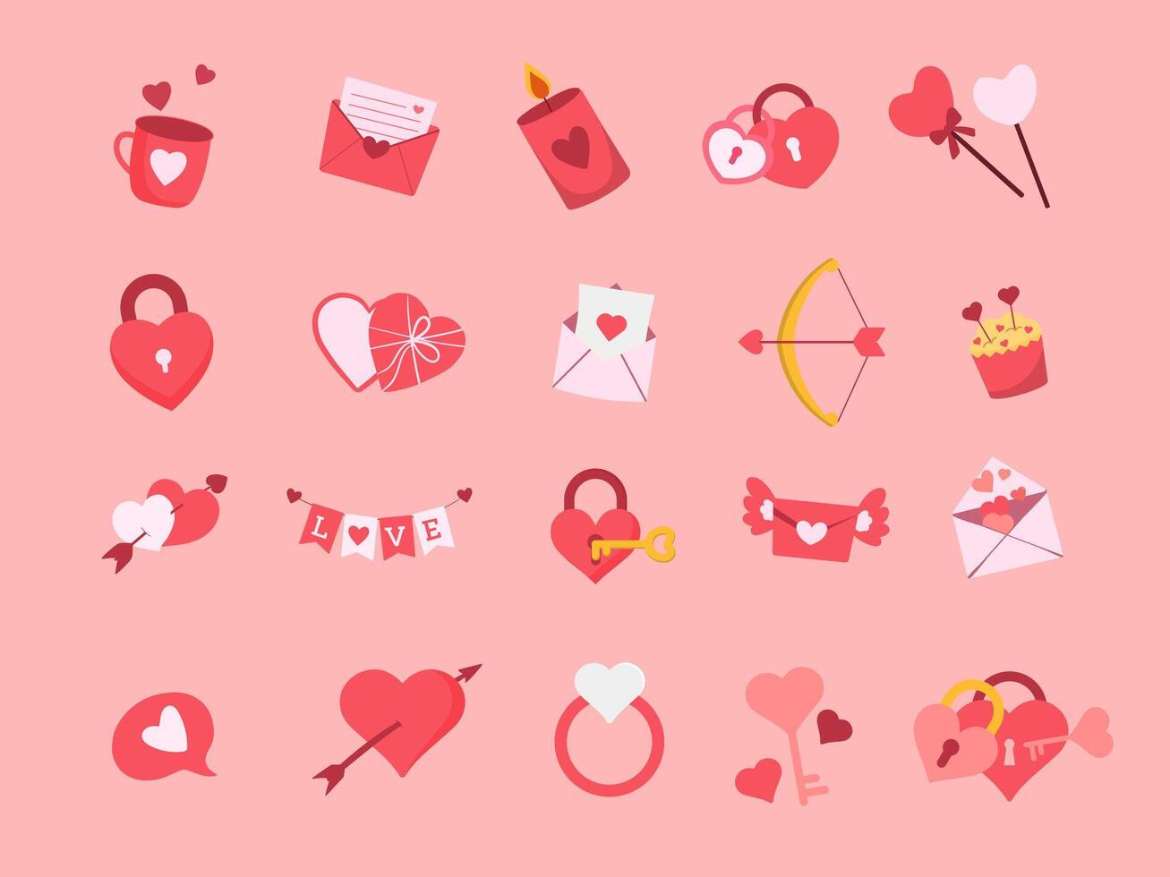 cute love element, suitable for your designs such as stickers, patterns, wallpapers, book covers, and many more vector