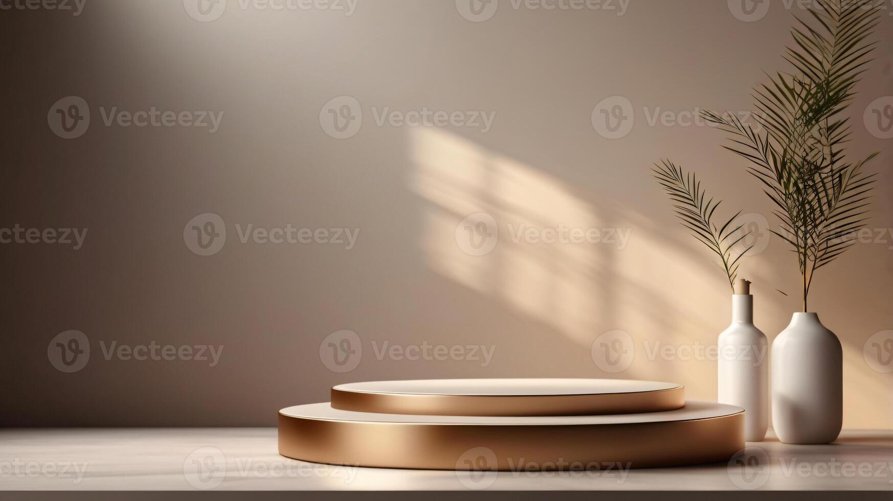 Minimal art background with copy space for cosmetics product presentation, 3D podium, copy space photo