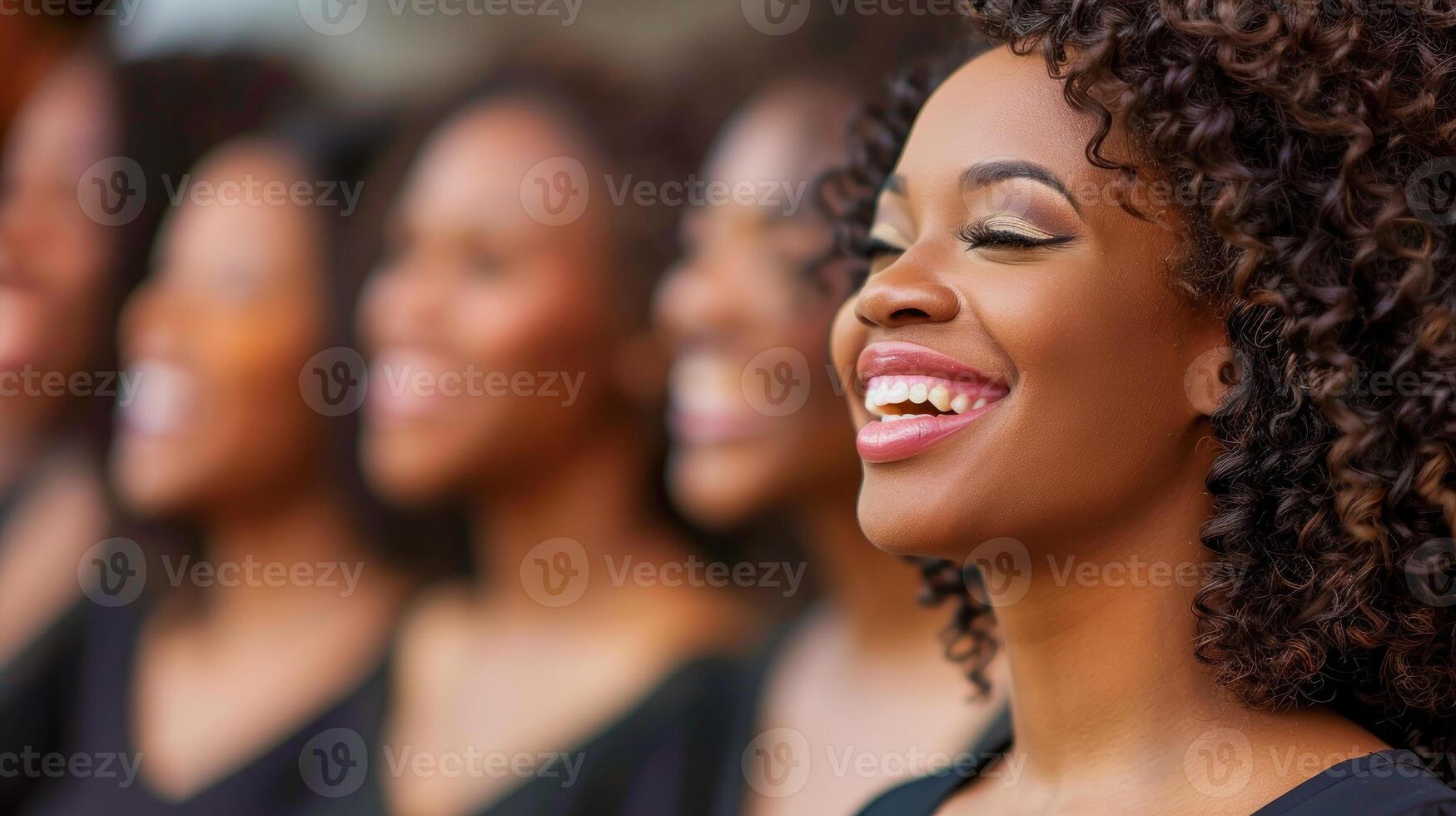 woman singing in gospel choir photo