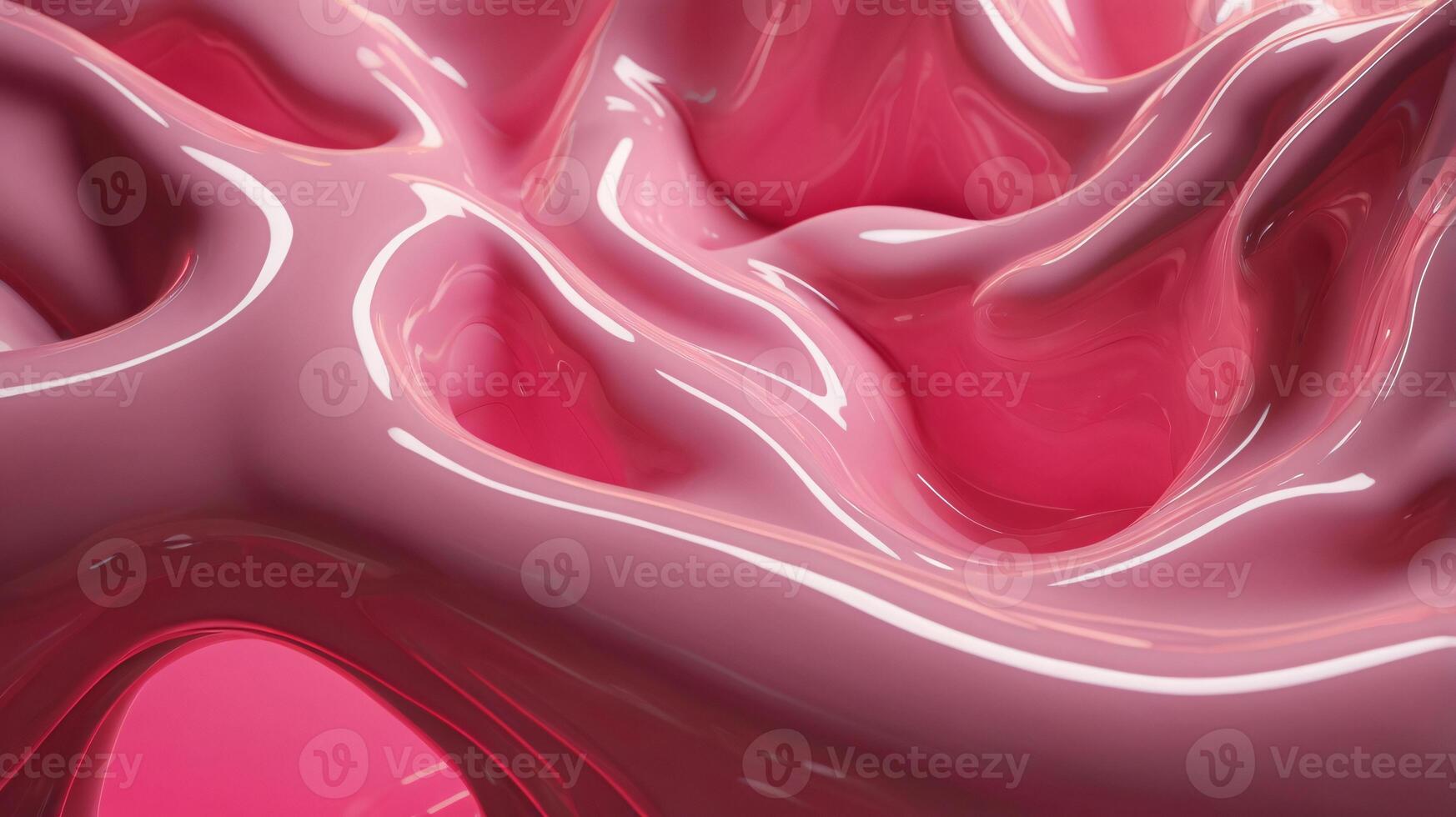 Abstract fluid texture, glassmorphism, neon pink flow, copy space photo