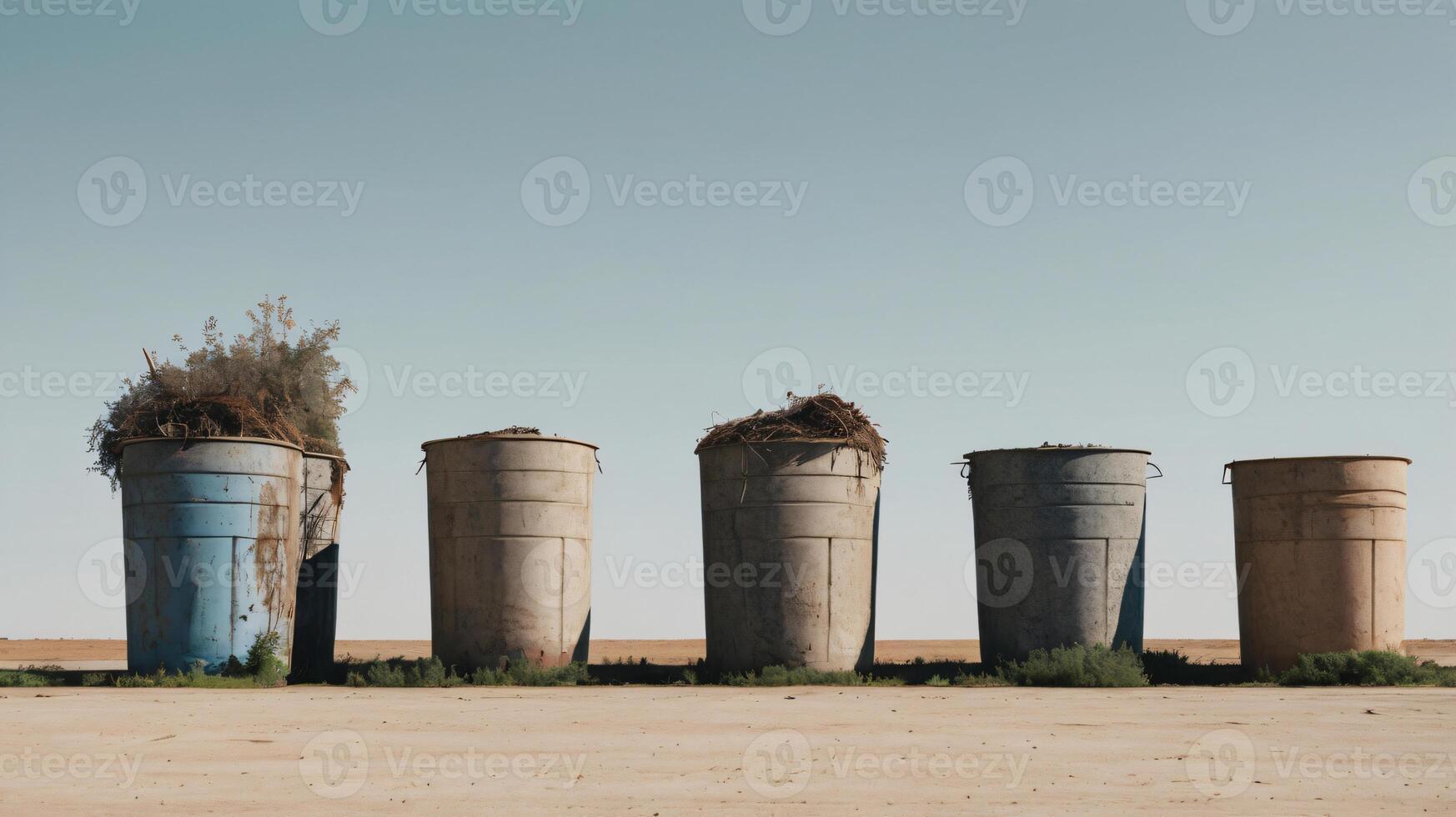 Trash for recycle and reduce ecology environment, global environment pollution concept, copy space photo