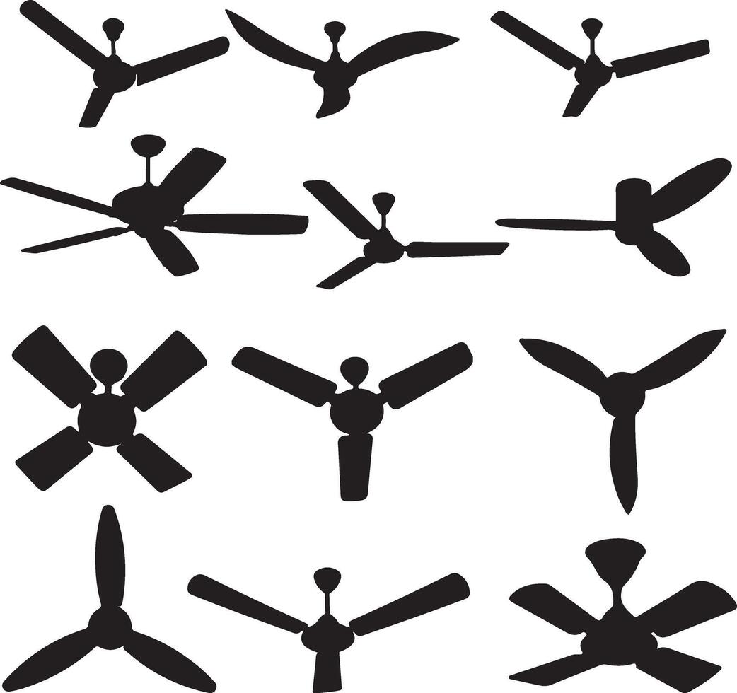 a set of different types of ceiling fans vector