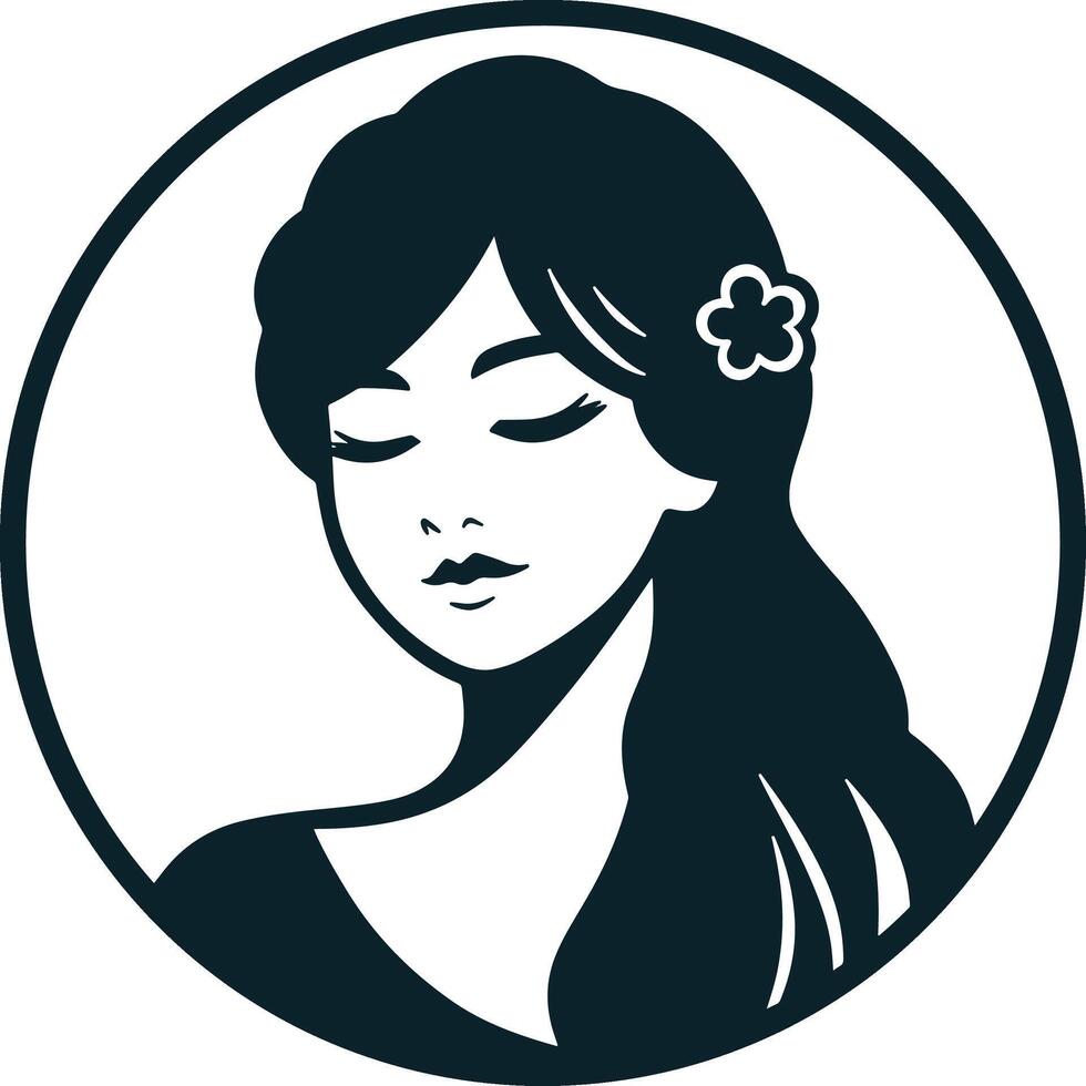 Beauty woman logo illustrations vector