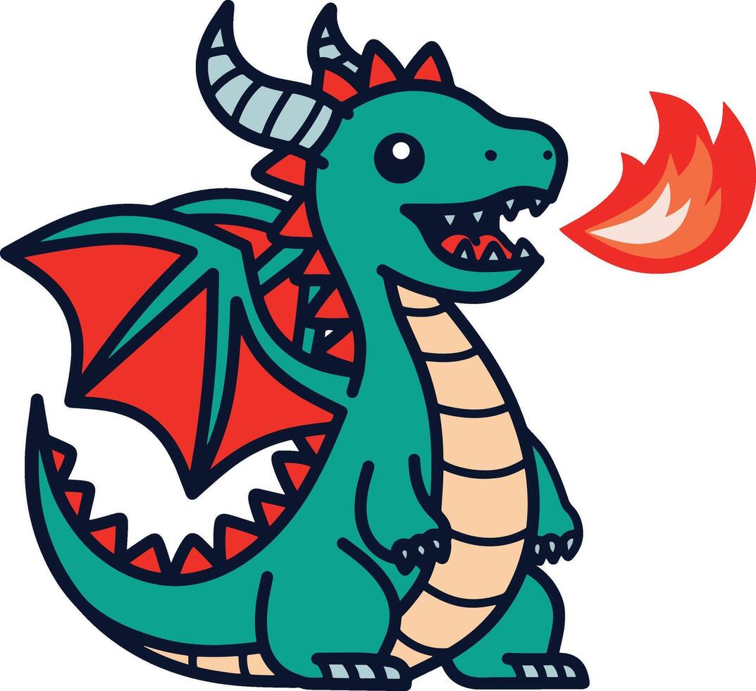 Dragon cartoon character illustrations vector