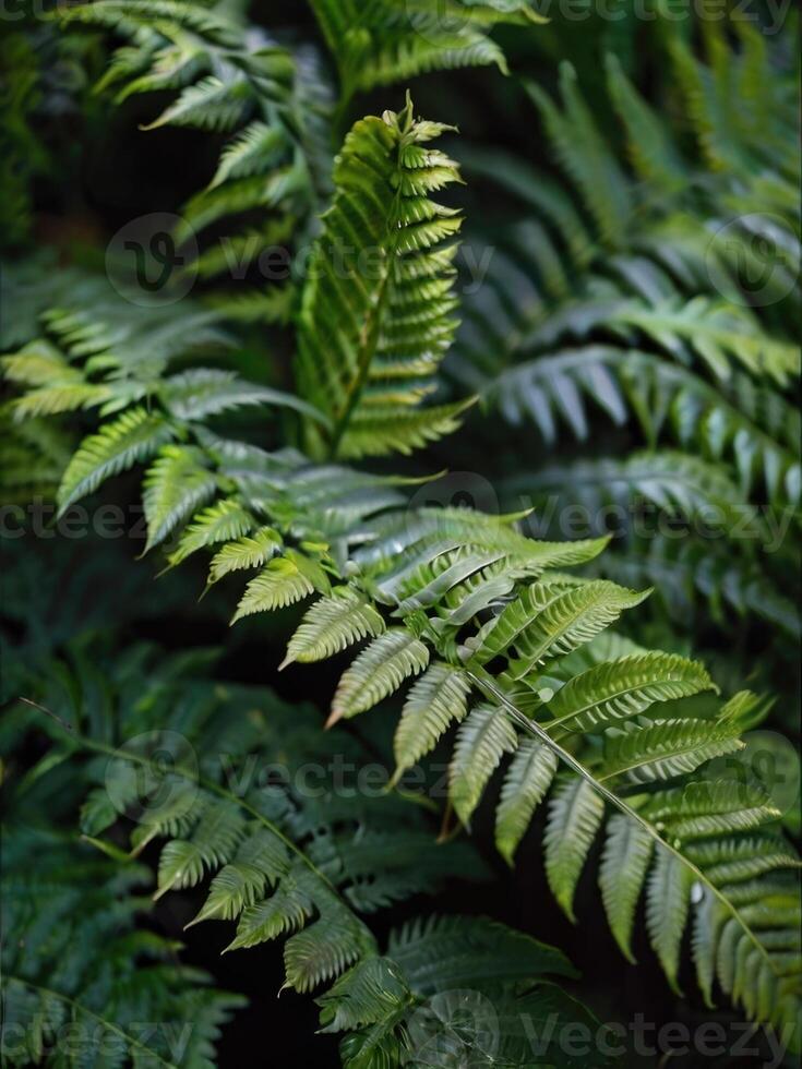 Close up ferns leaves photo