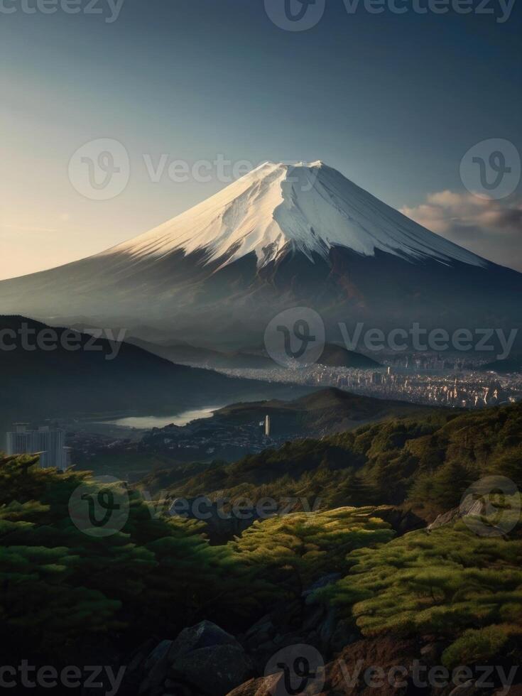 Japan Beautiful view of mountain Fuji photo