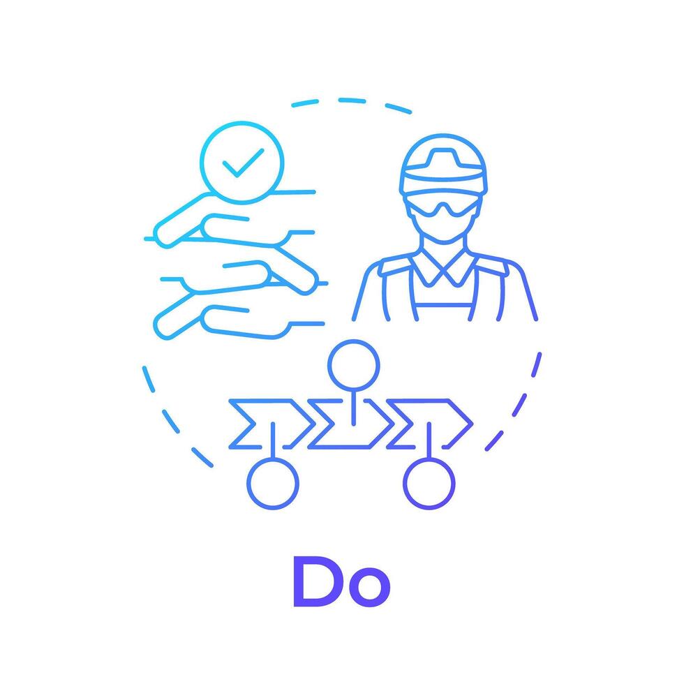 Do military philosophy blue gradient concept icon. Soldiers teamwork, collaboration. Round shape line illustration. Abstract idea. Graphic design. Easy to use in infographic, presentation vector