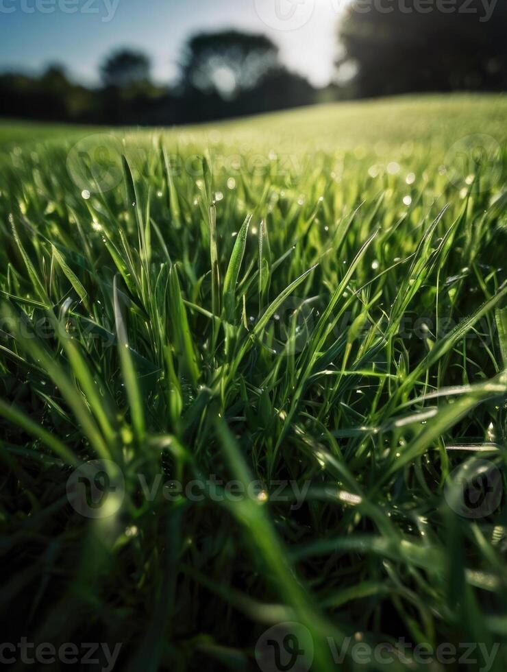 a close up of grass in the sun photo