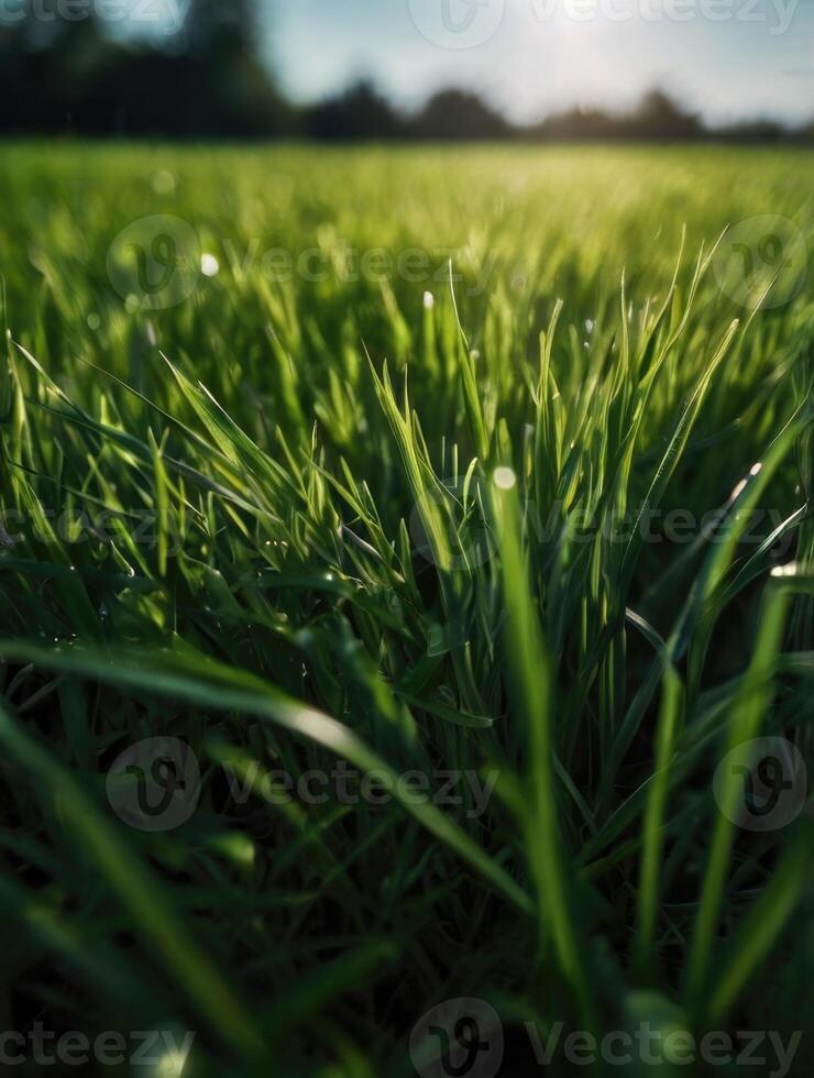 a close up of grass in the sun photo