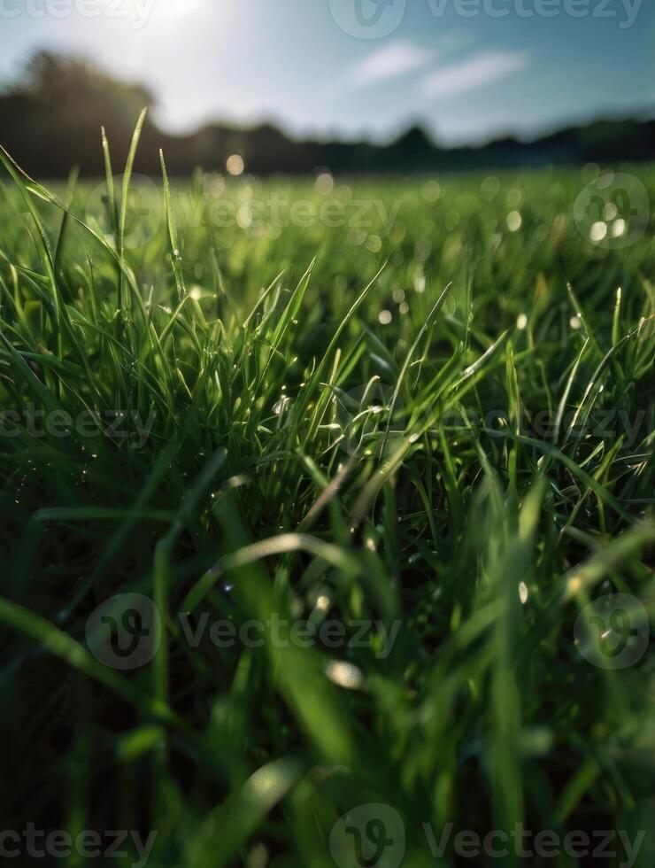 a close up of grass in the sun photo