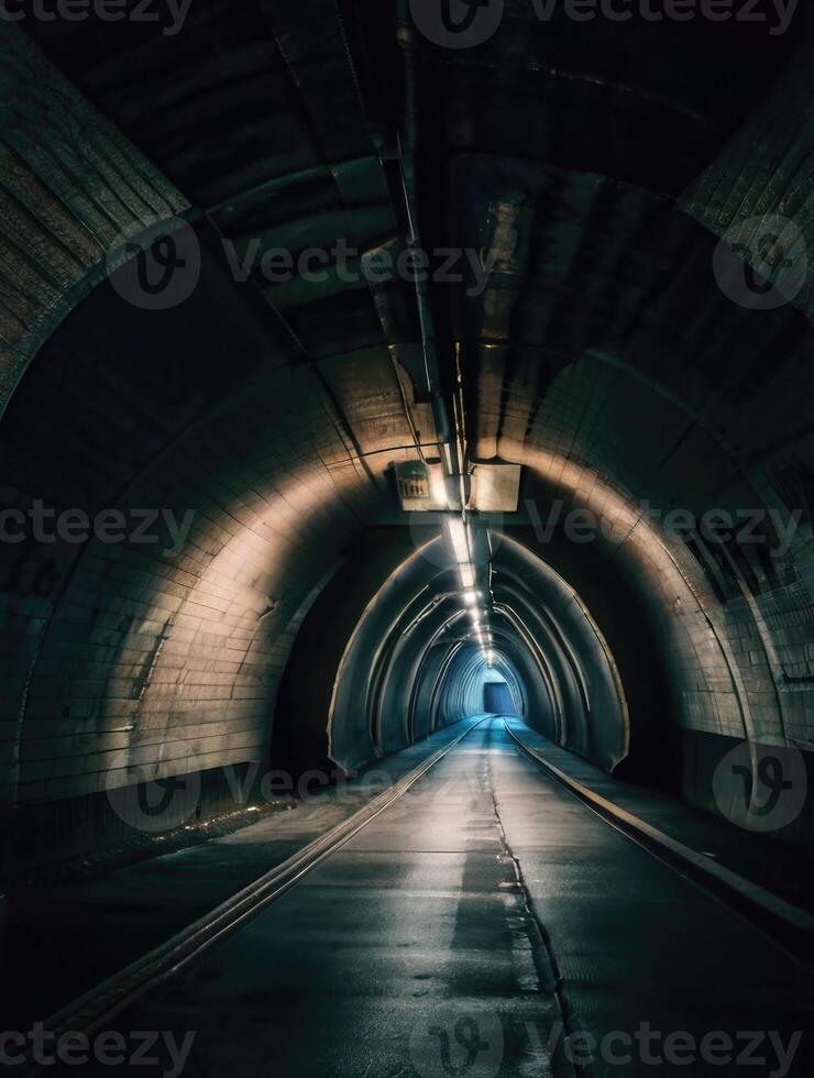 a long tunnel with a light at the end photo