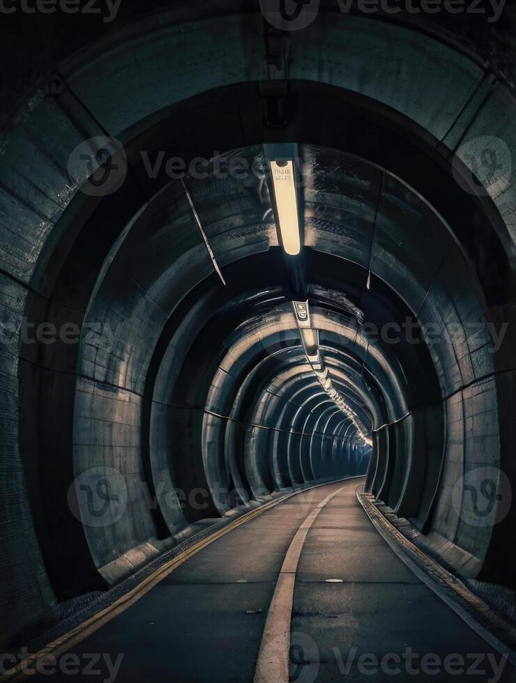 a long tunnel with a light at the end photo