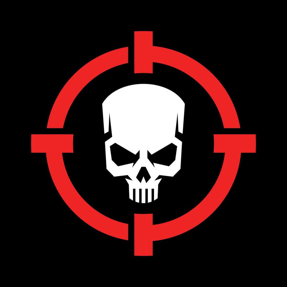 SKULL HEAD WITH SHOOTING MARK vector