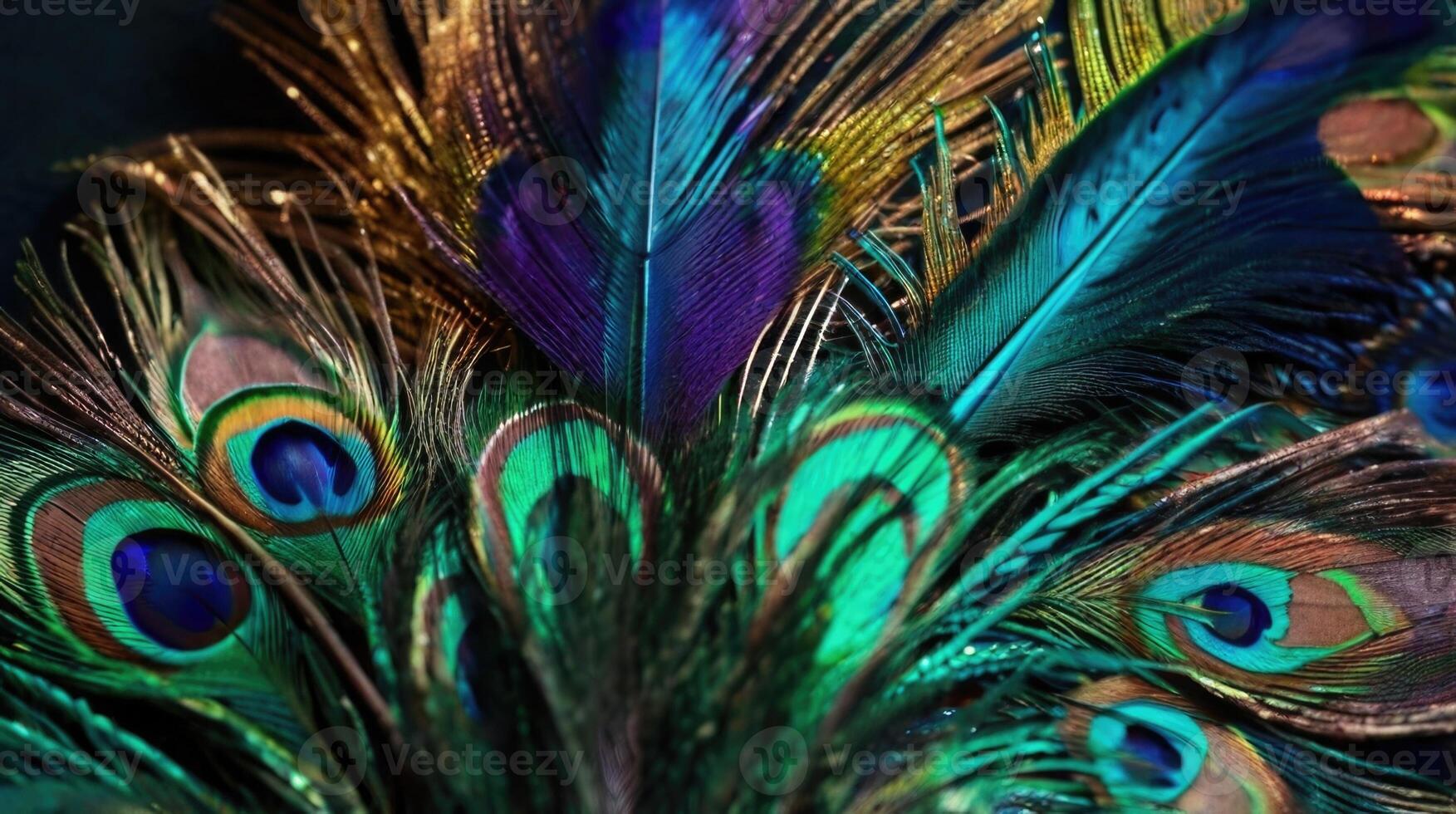 Close-up peacock feathers photo